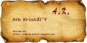 Alb Kristóf névjegykártya
