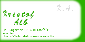 kristof alb business card